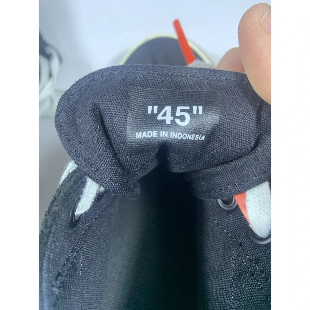 Off White Virgil Abloh Skate Shoes Sneakers Black Men's Size 45
